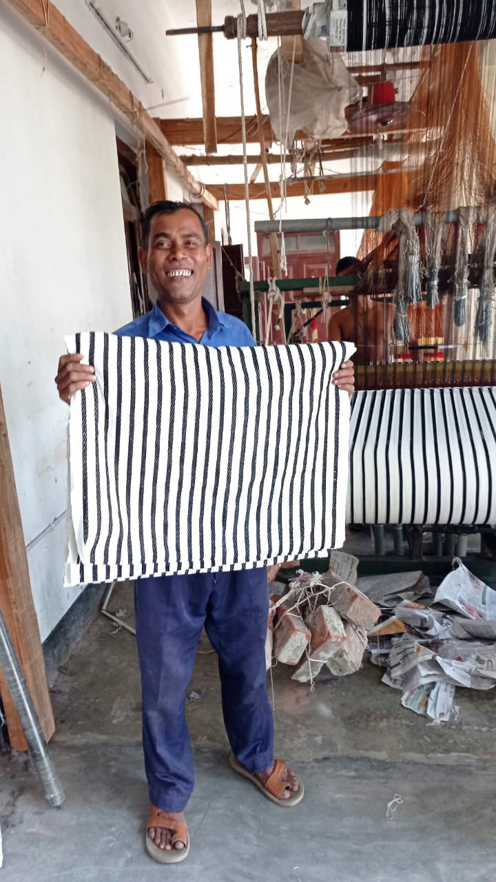 Tea towel stripes, black and white, pack of 2