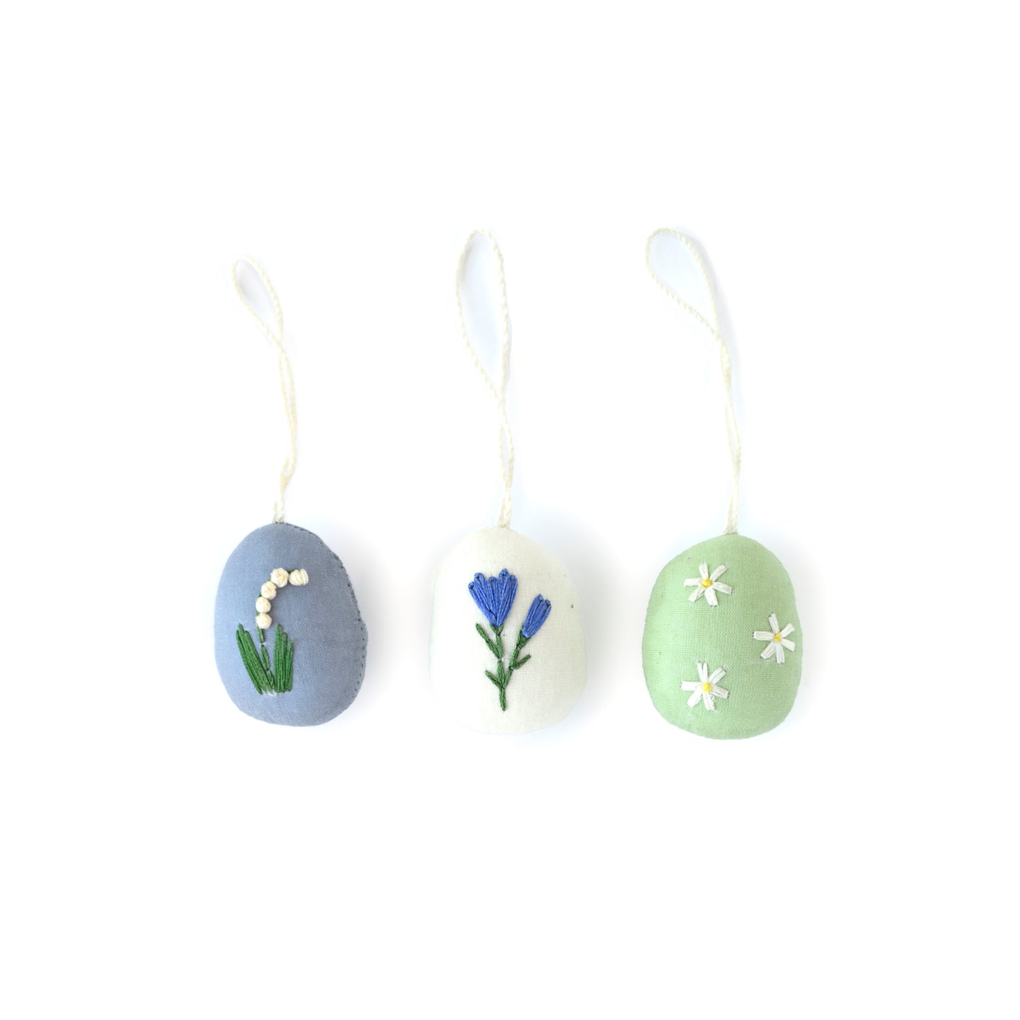 Embroidered Easter Eggs Floral, Pack of 3