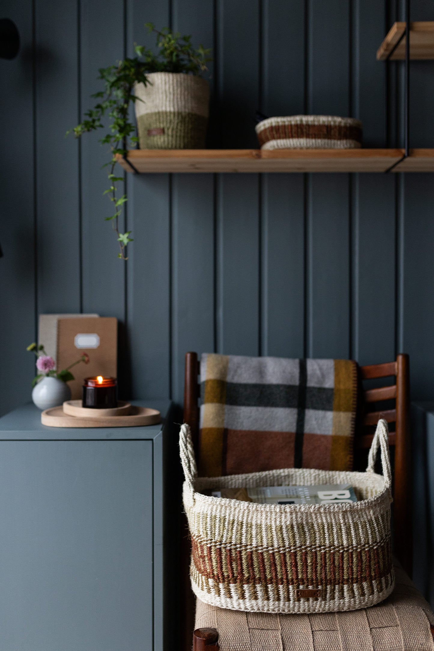 Large Oval Basket, Multi-Color