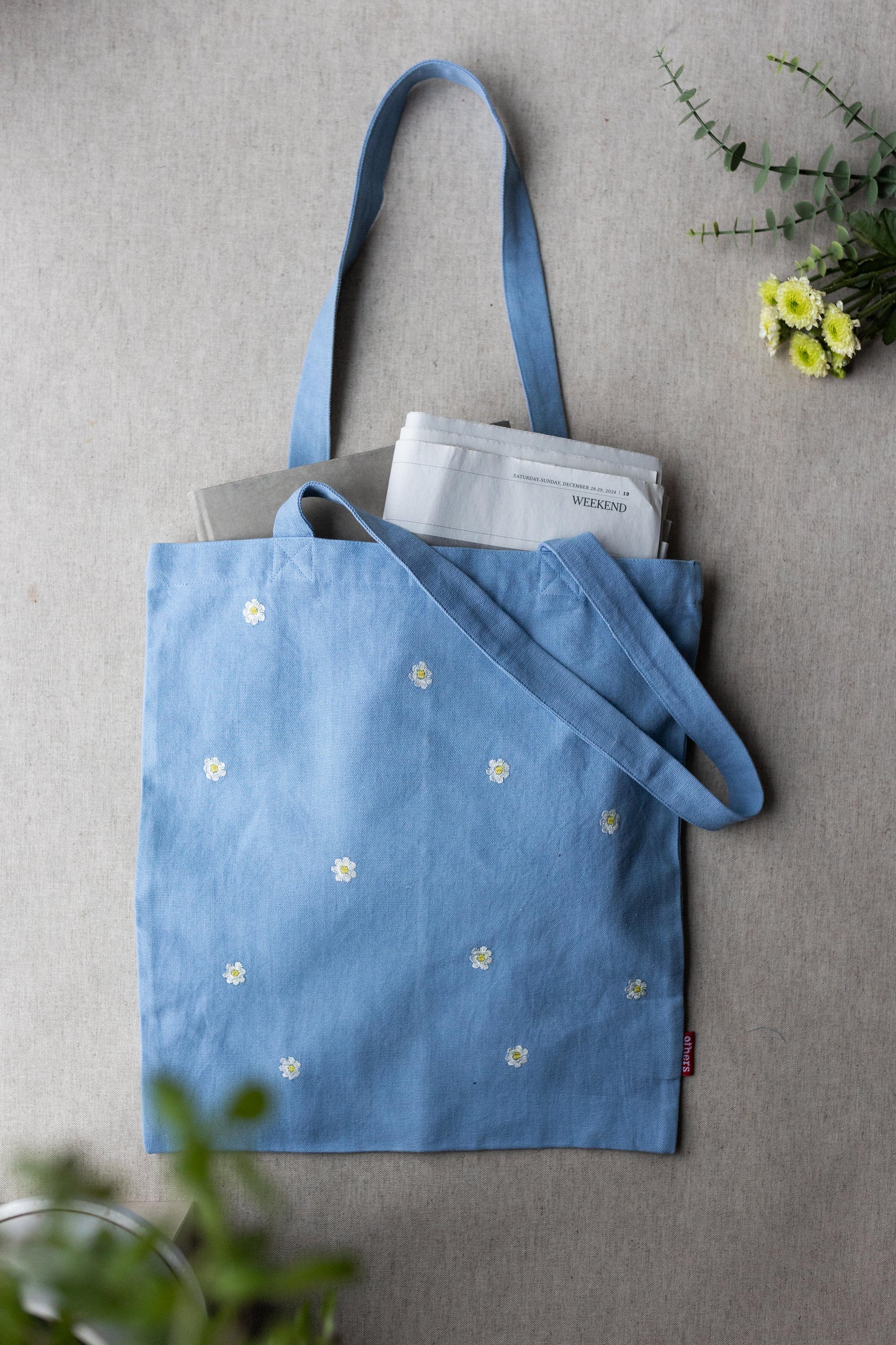 Embroidered tote bag