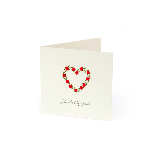 Embroidered Christmas Card, Heart