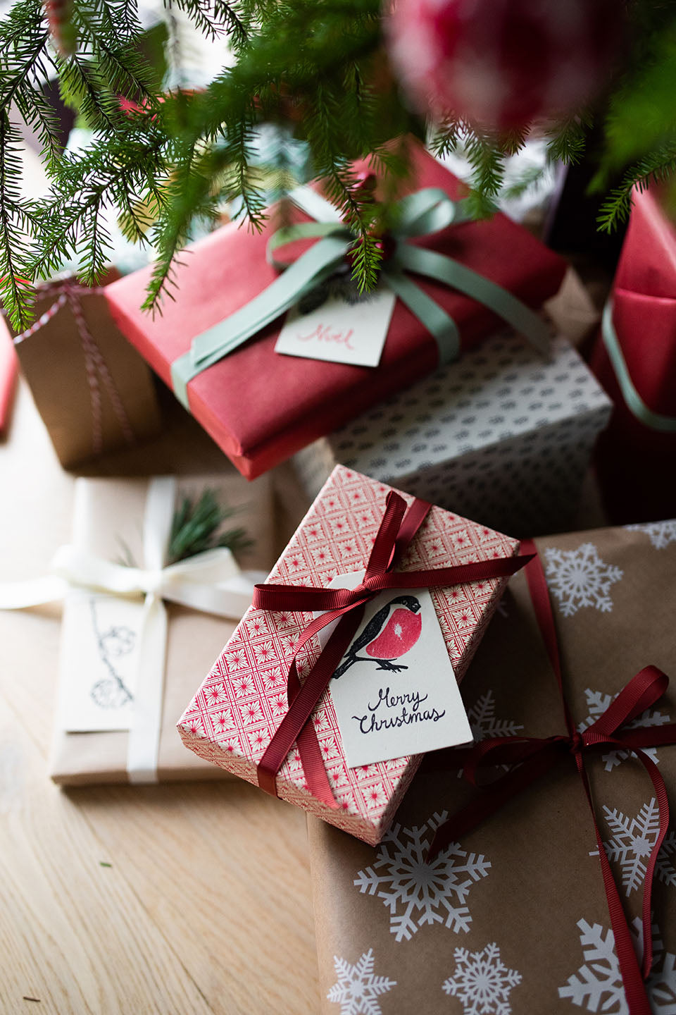 Christmas gift tag, pack of 4 (English)