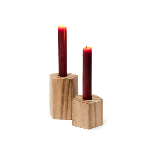 Wooden Candle Holder, Pentagon