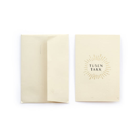 Stamped Card with Envelope, Tusen Takk! (Norwegian)