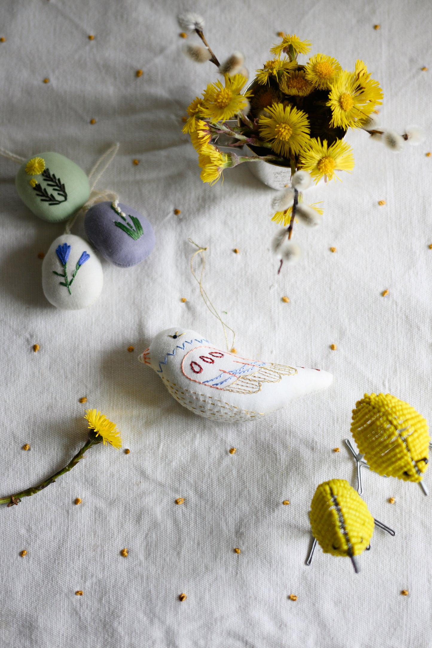 Embroidered bird