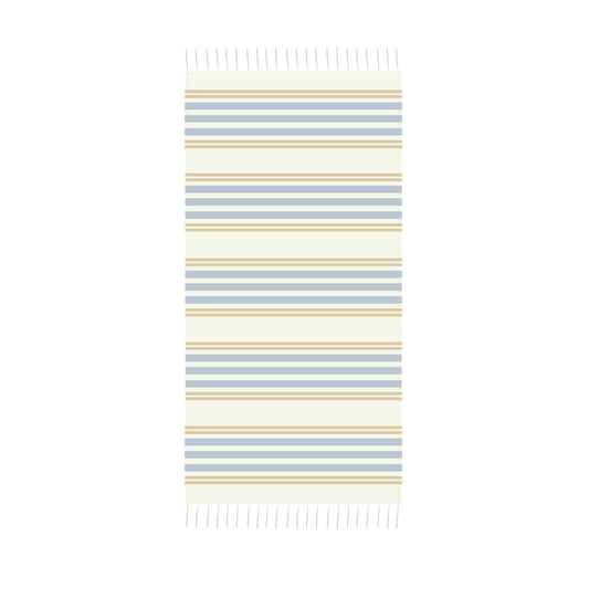 Handloom large towel, blue yellow