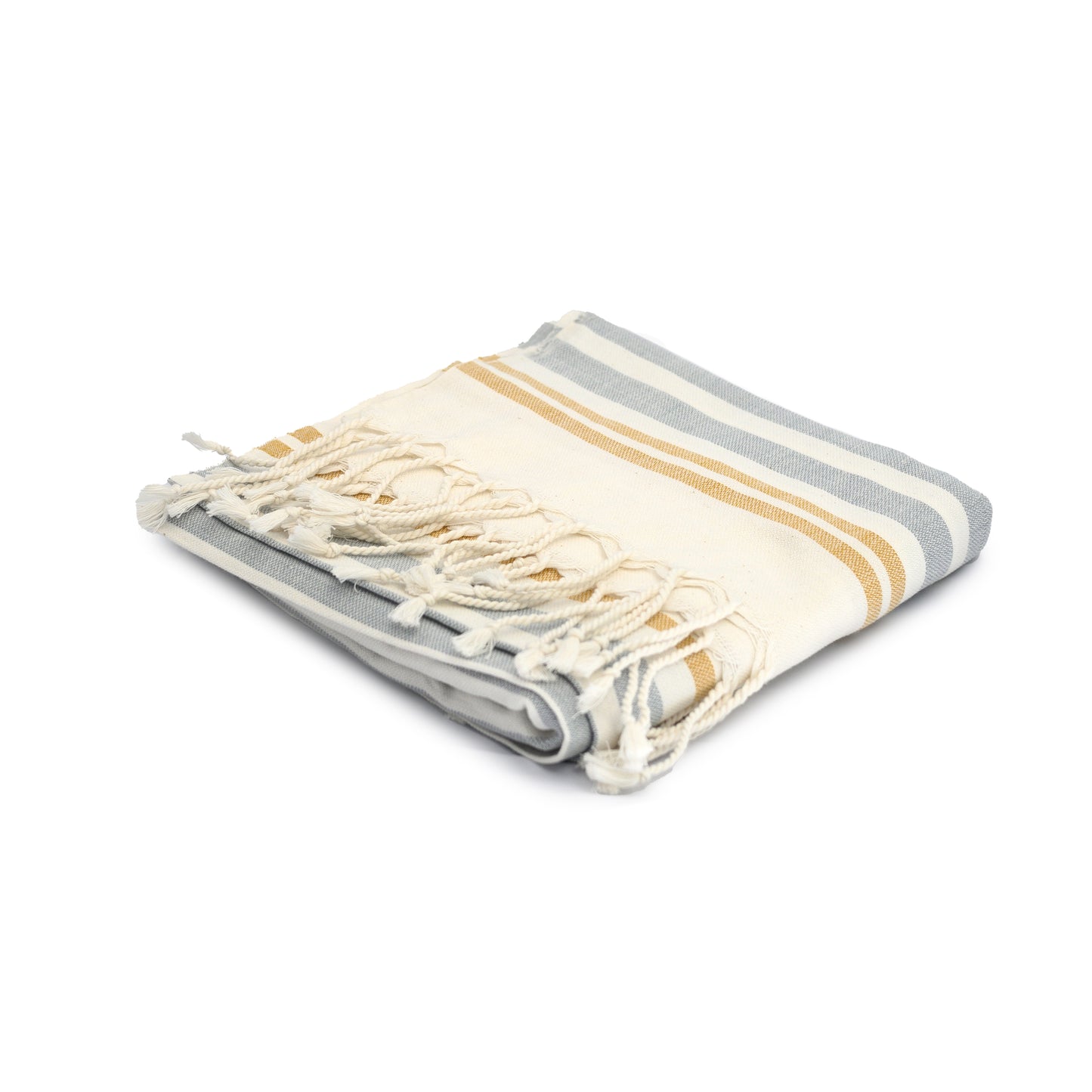 Handloom large towel, blue yellow