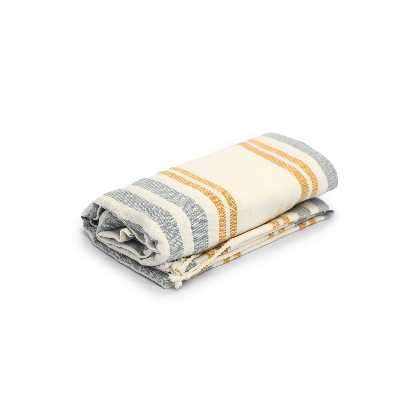 Handloom large towel, blue yellow