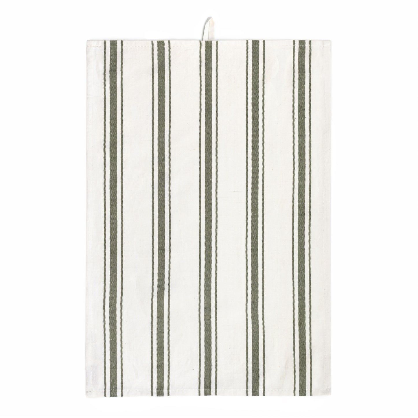 Tea towel vertical stripes - dusty green single pack