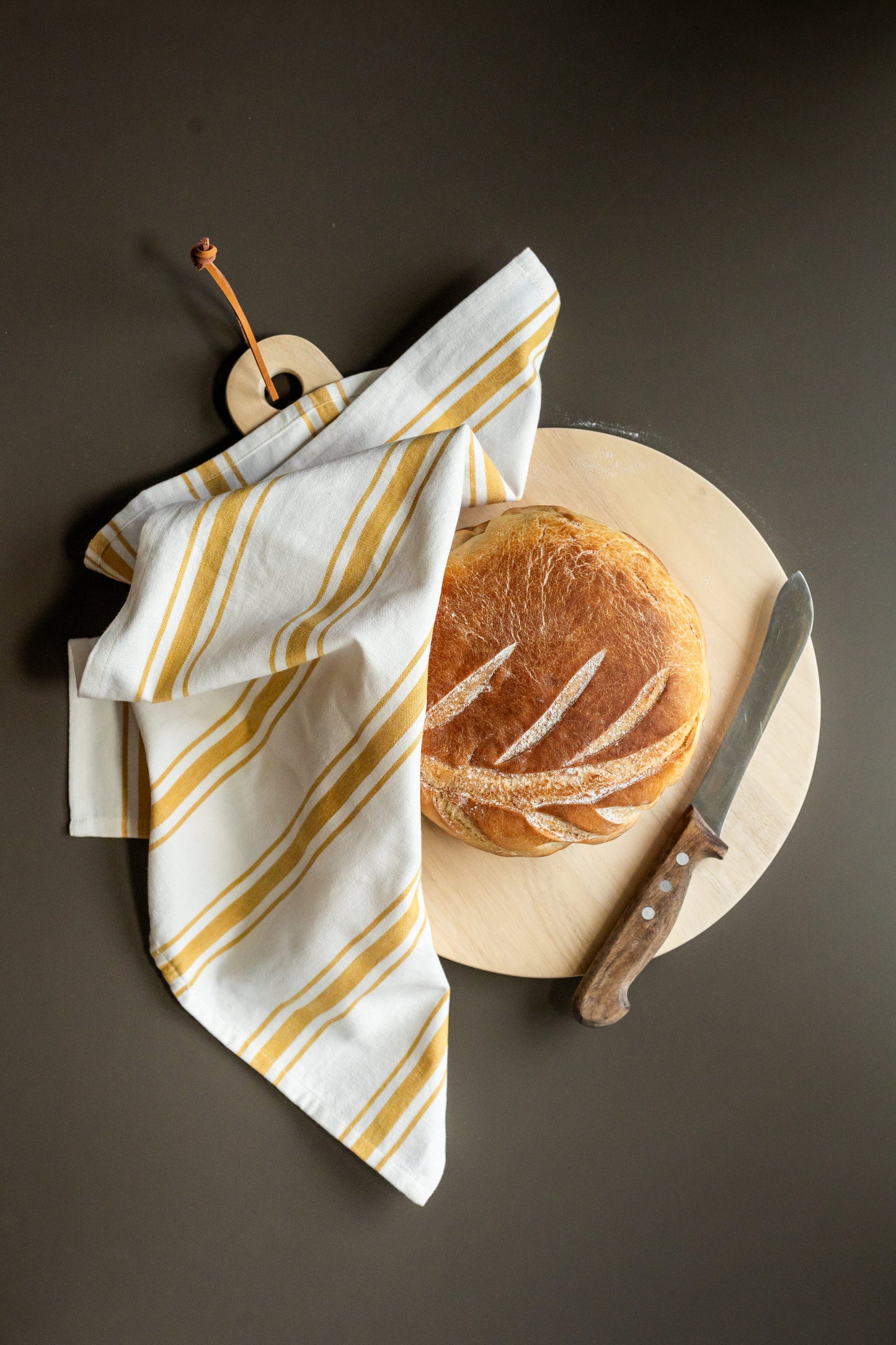 Tea towel vertical stripes - yellow single pack