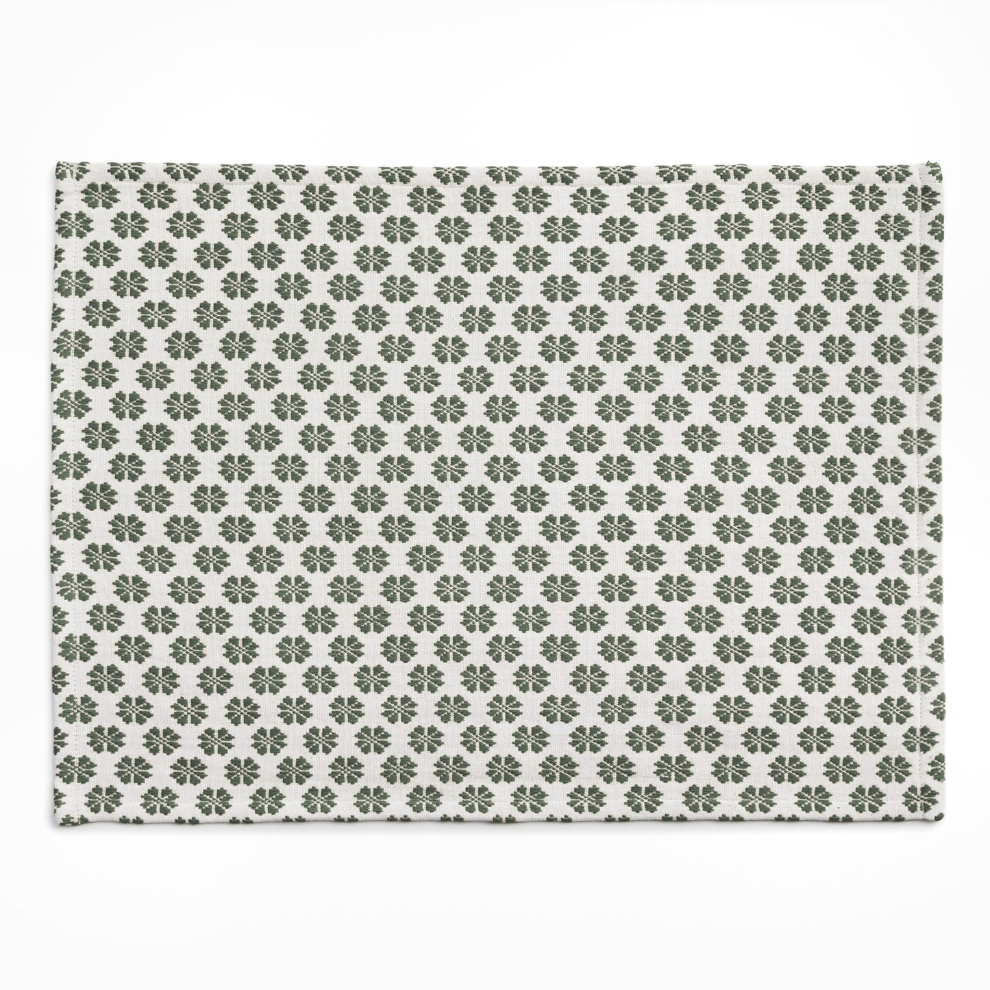 Handloom placemat flower - dusty green pack of 2