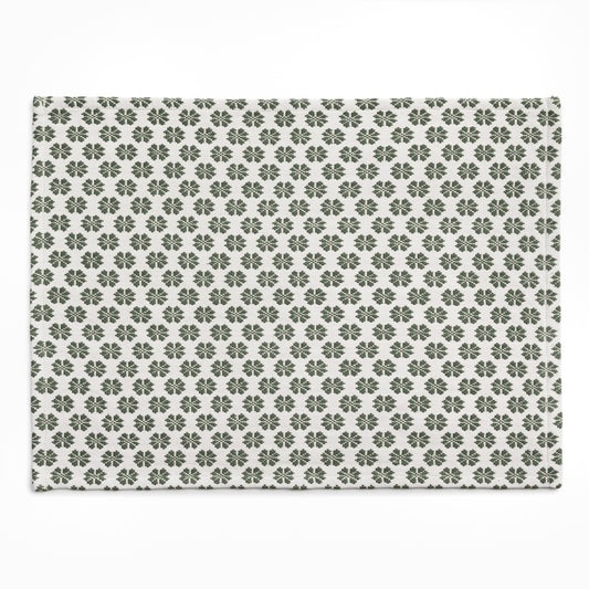Handloom placemat flower - dusty green pack of 2