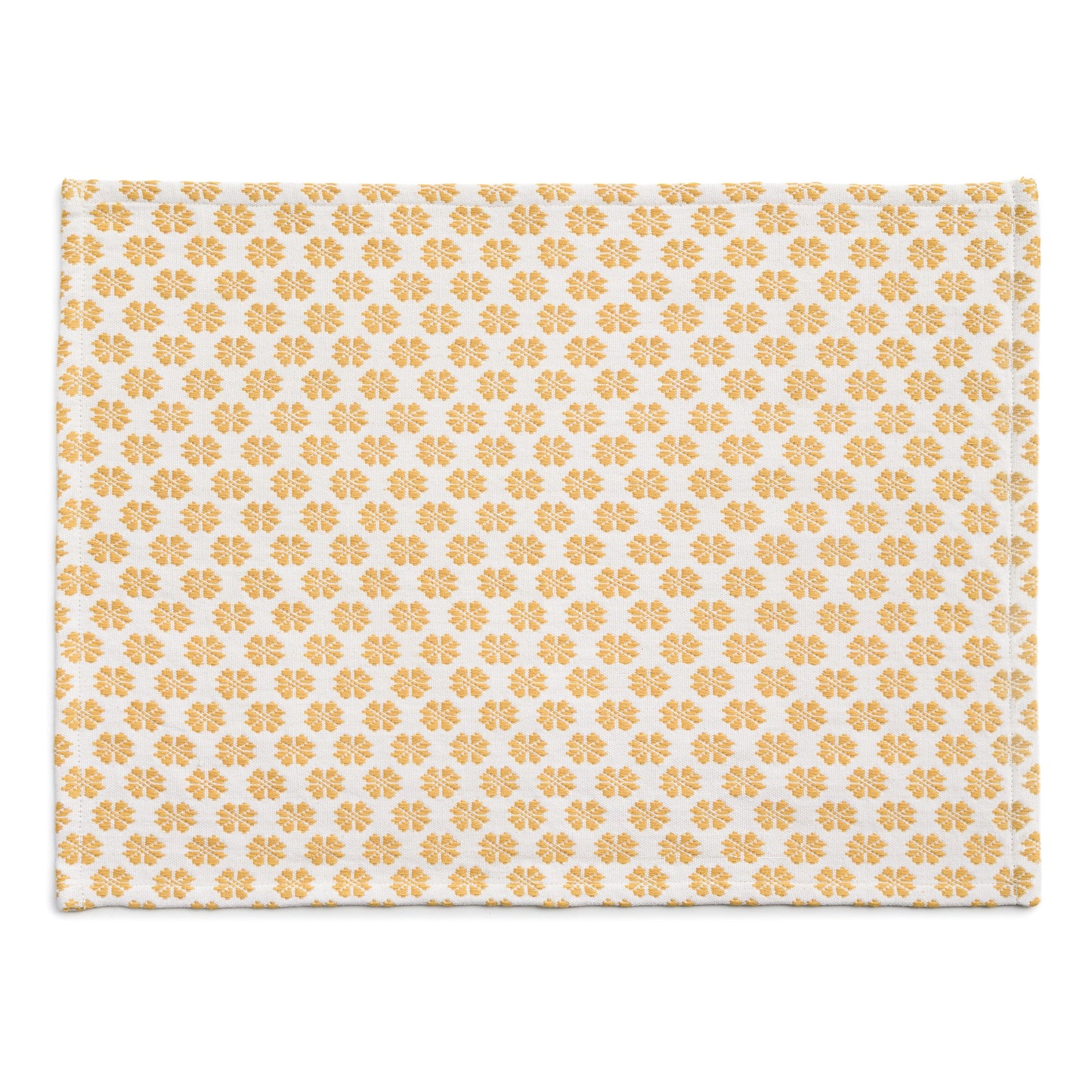 Handloom placemat flower - yellow pack of 2
