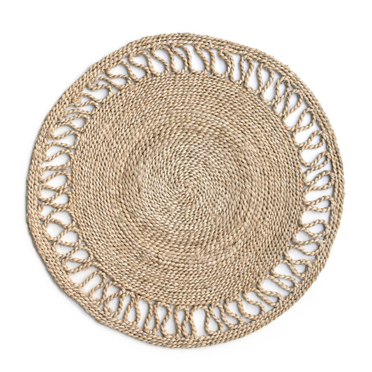 Round placemat with border - jute