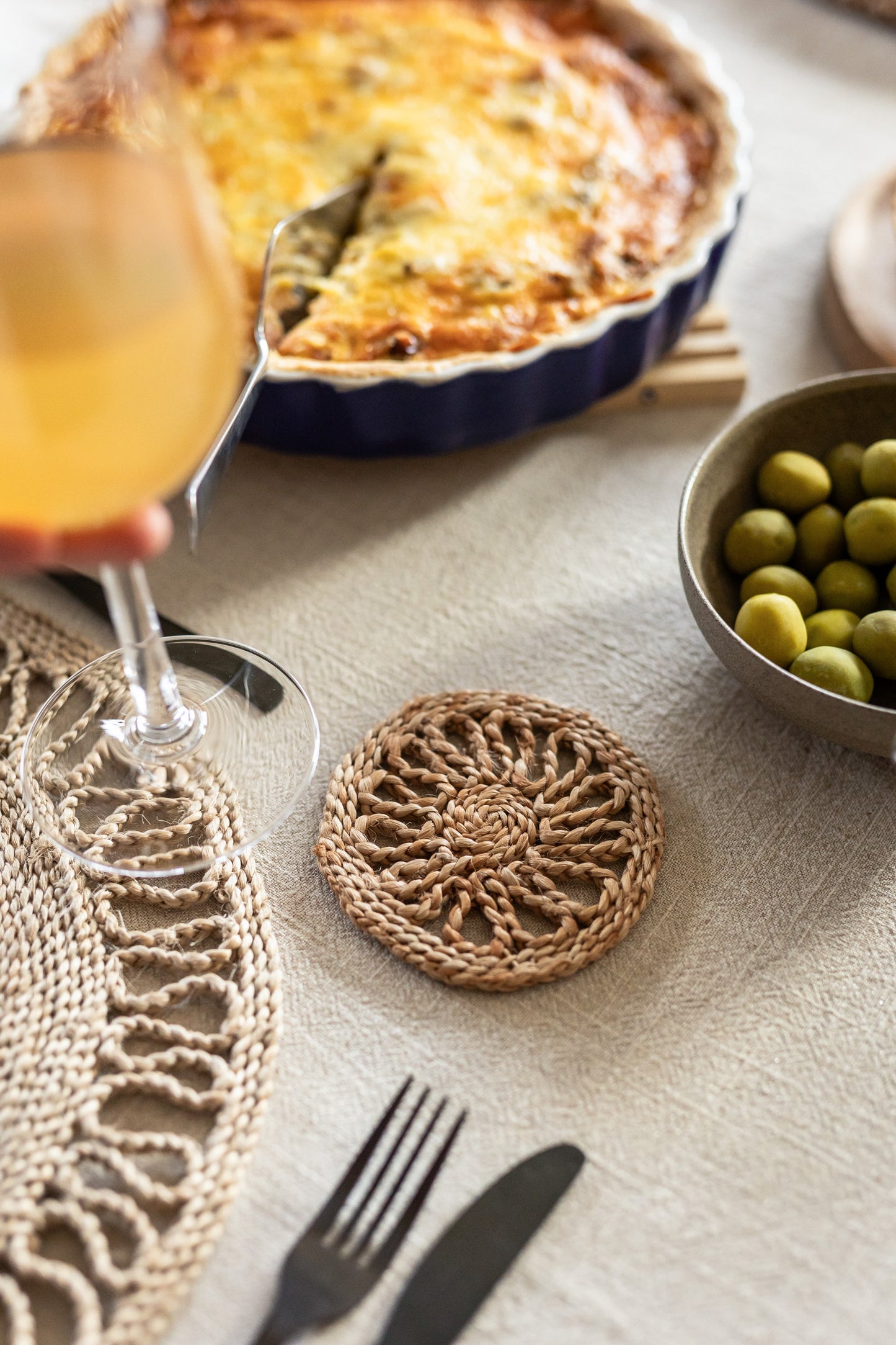 Coaster with border - jute pack of 2