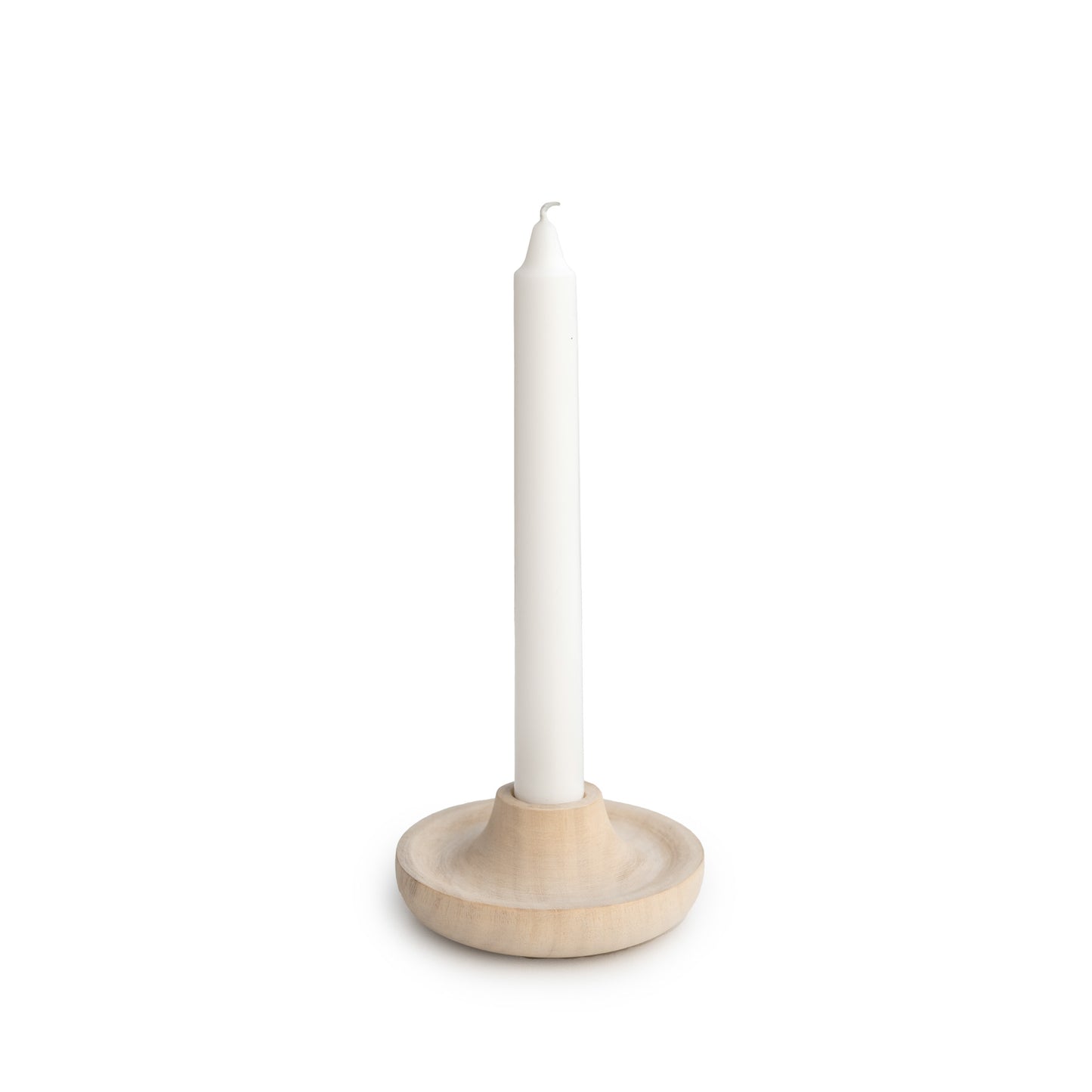 Wooden candle holder, natural beige