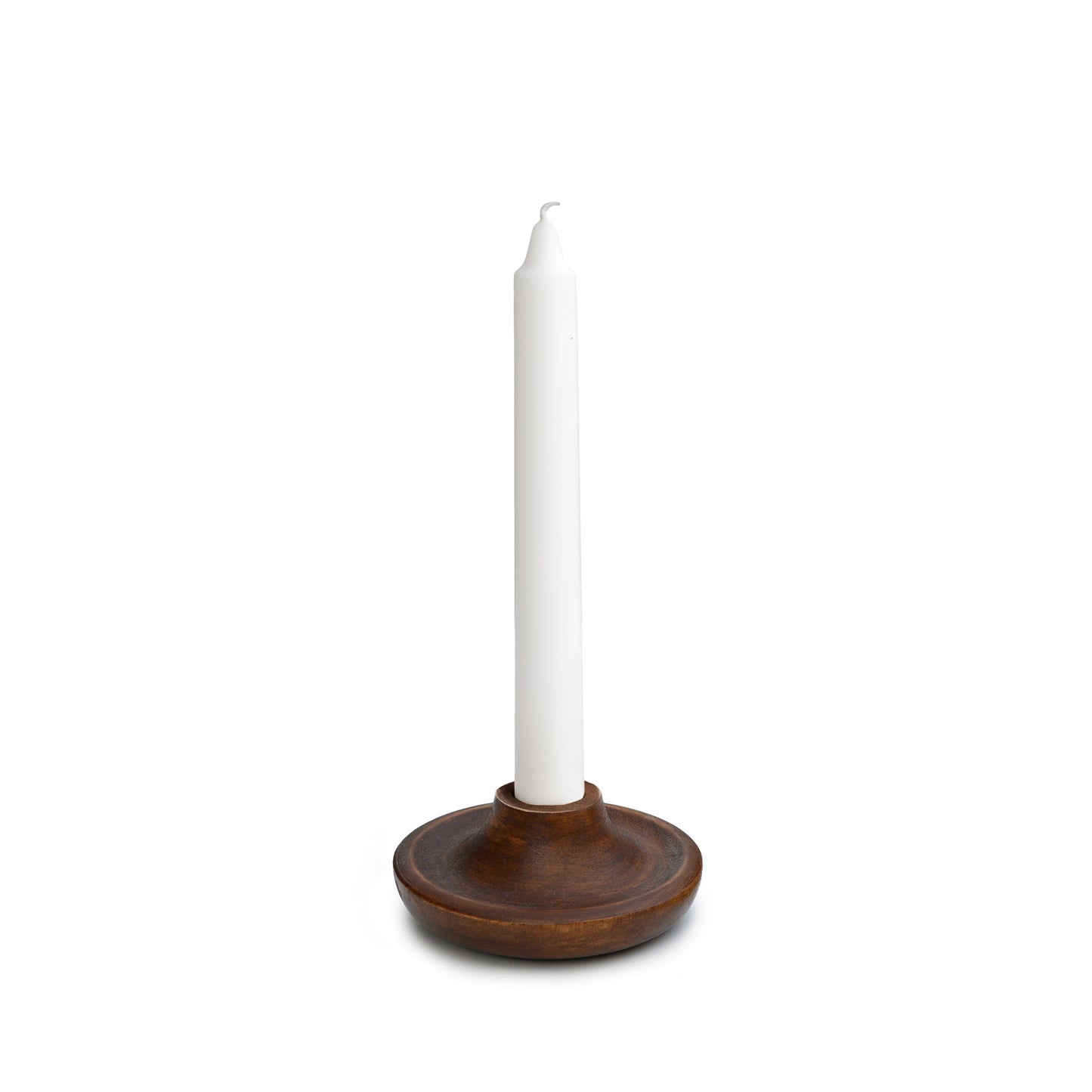 Wooden candle holder, dark brown