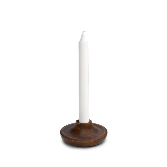 Wooden candle holder, dark brown