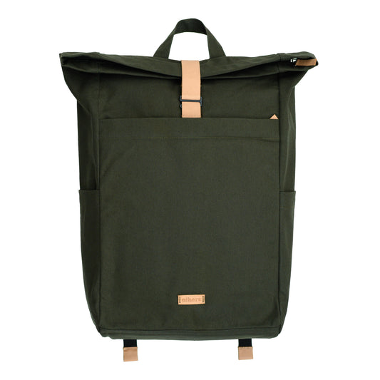 Roll top backpack - dark green