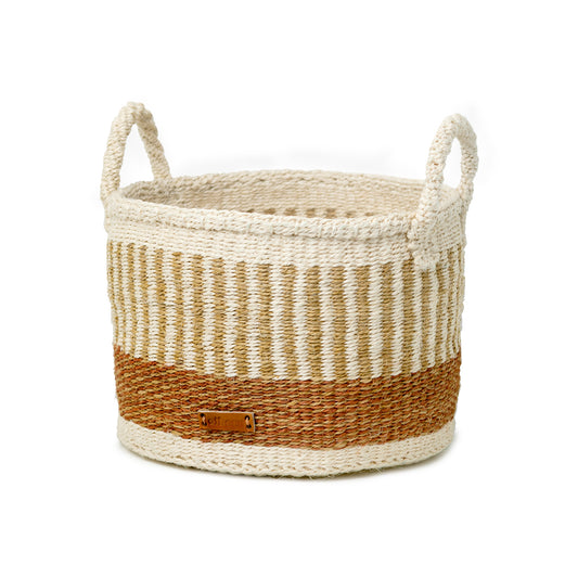 Round basket with handles - multi-color