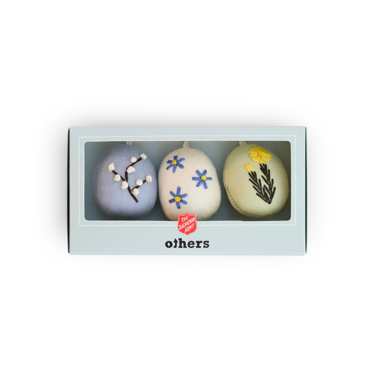 Embroidered Easter Eggs Floral, Design 2, Pack of 3