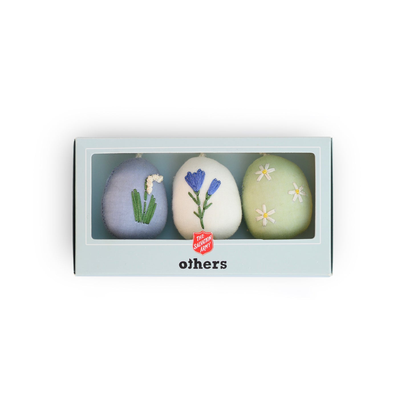 Embroidered Easter Eggs Floral, Design 2, Pack of 3